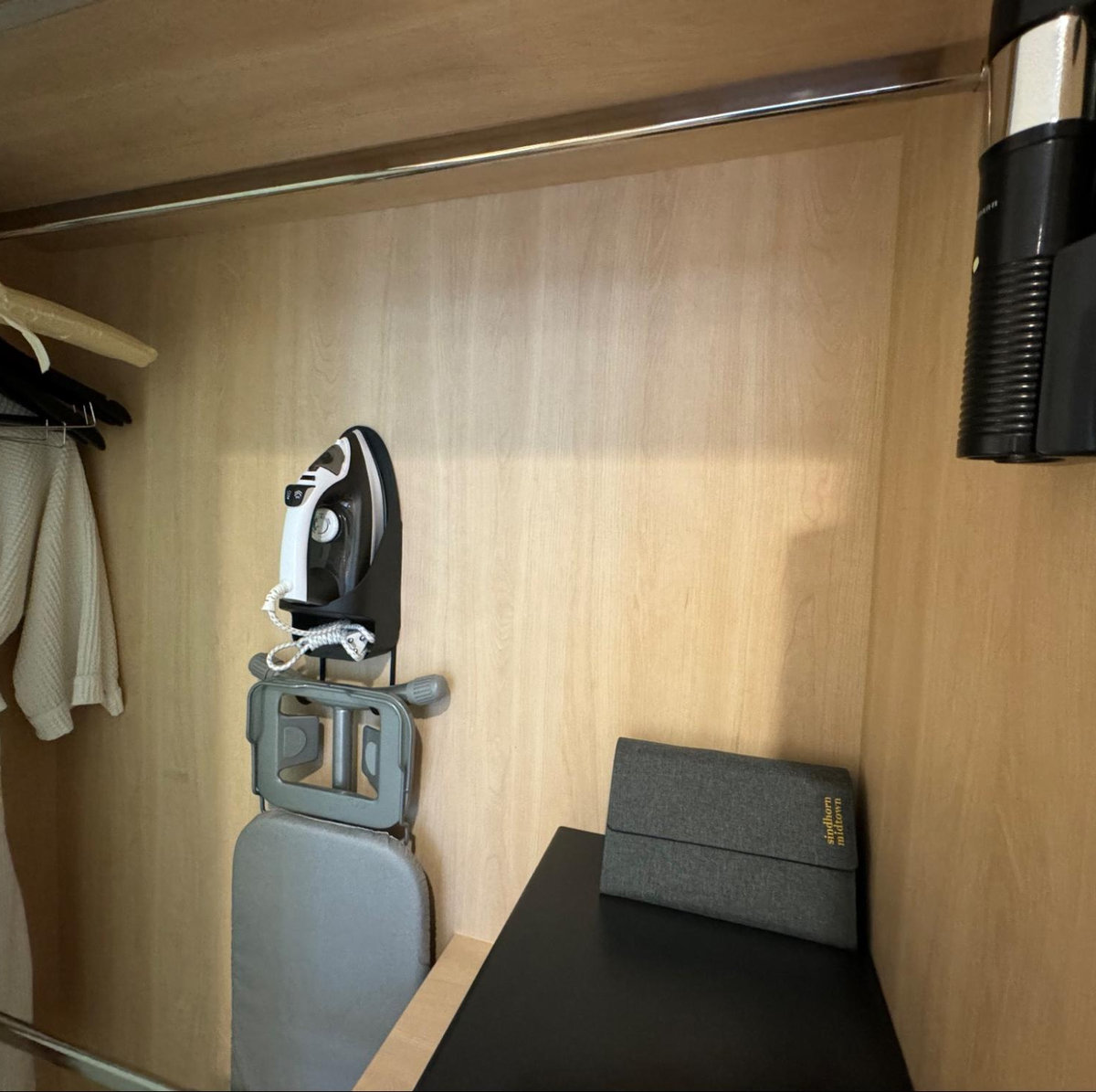 View inside the hotel wardrobe